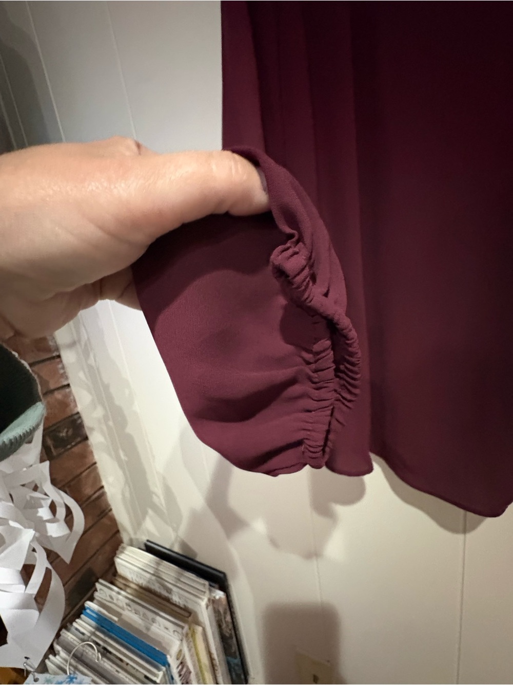 Loft burgundy long sleeve blouse XXL - Picture 2 of 5